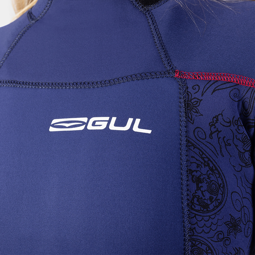 2025 Gul Womens Response 3/2mm GBS Back Zip Wetsuit RE1232-C1 - Blue / Paisley